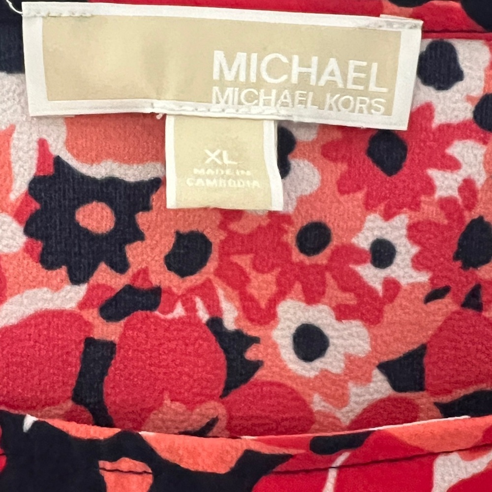 SOLD Michael Kors Women’s Vibrant & Stylish Smocked Waist Blouse XL - Picture 6 of 8